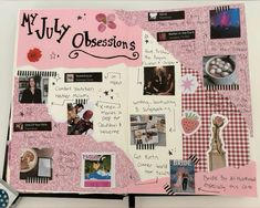 a scrapbook with pictures and words on it