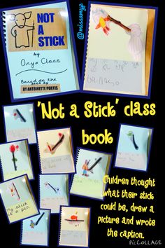 not a stick's class book for children about writing and pictures to write the caption