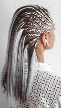 Rave Hair, Braids For Long Hair, Grey Hair, Copic, Fall Hair