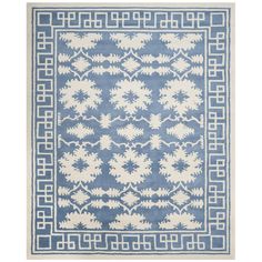 SAFAVIEH Bella BEL132A Handmade Blue / Ivory Rug Image 1 Contemporary Pop Art, Art Motifs, Ivory Rug, Modern Floral, Hand Tufted Rugs, Accent Rugs, Blue Ivory, Indoor Area Rugs, Tufted Rug