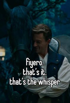 a man hugging a horse with the caption, fuero that's it that's the whisper