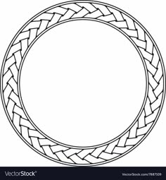 a round frame made out of braids in black and white vectorized on a white background