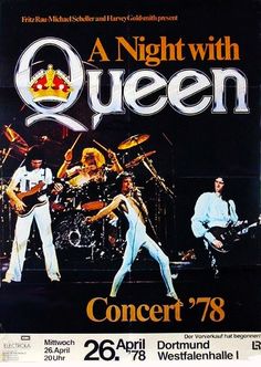 a concert poster with the band queen on it