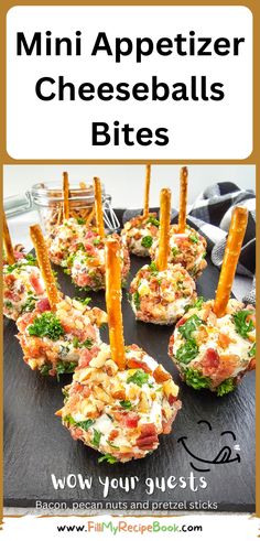 mini appetizer cheeseballs bites with text overlay