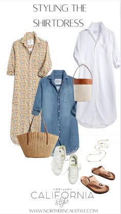 Carmel By The Sea Outfits Summer, Carmel By The Sea Outfits Fall, Casual Midi-length Shirt Dress For Beach, Summer Relaxed Fit Button-up Shirt Dress, Oversized Midi-length Shirt Dress For Beach, Fashion Confidence, Northern California Style, Casual Weekend Style, Capsule Wardrobe Casual