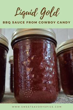 cowboy candy syrup made into BBQ sauce perfect for dinner this summer Cowboy Candy Syrup, Gold Bbq Sauce, Candy Syrup, Cowboy Candy, Canning Kitchen, Canning Jam, Canning Food Preservation