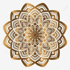 a golden and white flower pattern on a white background, illustration, design, decoration png and psd