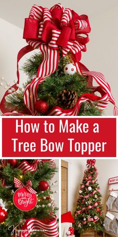 how to make a christmas tree bow topper