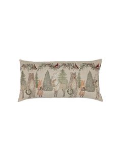 Coral & Tusk Christmas Cheer Pillow Weston Table Cheer Pillows, Coral And Tusk, Conifer Forest, Pine Boughs, Red Cardinals, Kitsch Christmas, Royal Christmas, Best Butter, Staffordshire Dog