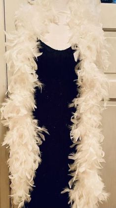 Womens White Ostrich Feather Boa Wrap Stole Ballroom Dance Special Occasion 42”L | eBay