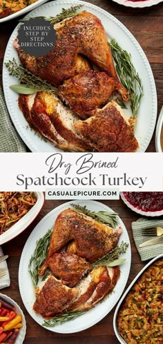 Cut your cooking time in half with this game-changing Spatchcock Turkey recipe! A simple dry brine ensures juicy meat, while the flattened bird cooks evenly and quickly. It's the best way to free up your oven on Thanksgiving while still getting that gorgeous golden skin. Once you try this method, you might never go back to traditional roasting! Dry Brine For Spatchcock Turkey, Dry Brined Turkey Recipes, Roast Turkey Dry Brine, Spatchcock Turkey Brine, Spatchcock Turkey Dry Brine, Dry Brine Spatchcock Turkey Recipes, How To Cook Half A Turkey, Dry Brined Spatchcock Turkey, Half Turkey Recipes