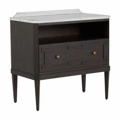 Gabby Glenwood 1 - Drawer Solid Wood Nightstand | Wayfair Transitional Nightstand, Black Nightstand, Transitional Furniture, White Nightstand, Wood Drawers, Wood Nightstand, Soft Close Drawers, White Stone, Bedroom Storage