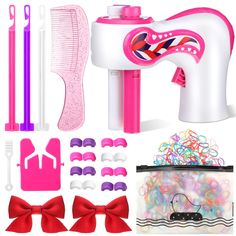 PRICES MAY VARY. Practical Hairstyling Set: you will receive 1 set of electric hair braider, 500 pieces of colorful rubber bands (1 pack) and 2 pieces of girls hair bows with clips, meeting your daily using needs; The hair braider needs 2 pieces of AA batteries (NOT included) Create Your Own Hairstyles: the electric hair braider tool is an ideal accessory for you to create braids more quickly, no more hand braiding process, giving your hands more relaxing time; You can use bow hair clips to make Hair Braiding Machine, Braiding Tools, Hair Twisters, Hair Braiding Tool, Braid Tool, Hair Braider, Electric Hair, Beautiful Braids, Batteries Not Included