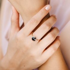 Black onyx 14K gold ring. A dainty, delicate black onyx gemstone ring, ideal for stacking for every woman who loves elegance. An excellent choice for anniversary gift or birthday gift for her. 100% handcrafted with love!D E T A I L S● Metal: 14K solid gold, 14K white gold or 14K rose gold● Gemstone: Black Onyx, briolette cut● Stone Diameter: 8mm (0.31in), 10mm (0.4in) and 12mm (0.5in) R I N G ∙ S I Z I N GFor General Reference:● we use standard US Ring Sizing● an average women's ring finger is s Black Birthstone Rings For Gifts, Black Birthstone Ring Gift, Black Fine Jewelry Signet Ring For Promise, Black Birthstone Rings For Anniversary, Black 14k Gold Solitaire Rings, 14k Gold Black Round Band Jewelry, Black 14k Gold Promise Ring, Black 14k Gold Round Band Jewelry, Black Solitaire Ring In 14k Gold