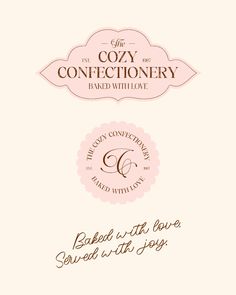 the coy confectionery brand with love logo and label design by person