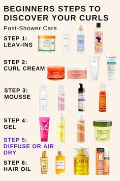 Products To Use When Curling Hair, What Hair Products To Use For Curly Hair, What Order Do You Apply Curly Hair Products, Curly Hair Products In Order, How To Care For Curly Hair Naturally, Curly Hair Hair Routine, Curly Hair Care Routine Steps, How To Do Your Curly Hair Natural Curls, Natural Hair Curling Products