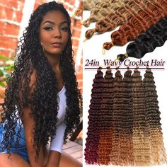 French Braid Hairstyles Lace Front Wig Synthetic lace Wig Black With Baby Hair  | eBay Crochet Styles For Black Women, Long Curly Crochet Hair, Curly Hair Conditioner, Ocean Wave Crochet, Wavy Crochet, Crochet Braid Hair, Ocean Wave Crochet Hair, Conditioner Curly Hair, Wave Crochet