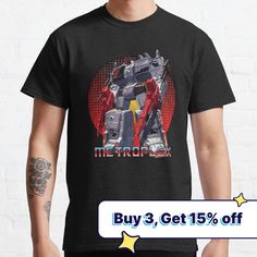 an image of a robot from the movie metroplex shirt