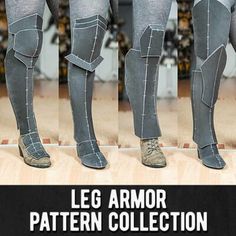 the leg armor pattern collection is designed to look like it's made out of fabric