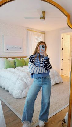 Outfit inspo, coastal, staud, revolve, ootd Cute School Outfits College, Blue Outfit Collage, Unique Colorful Outfits, Fall Charleston Outfit, Cold Coastal Outfit, School Classy Outfits, Lunch Date Outfit Ideas Casual, Coastal Preppy Outfits, Preppy Thanksgiving Outfit