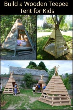 some kind of wooden teepeee tent for kids