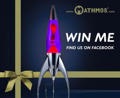 a purple and red scissors sitting on top of a blue background with the words, win me find us on facebook