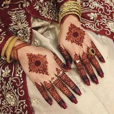 two hands with henna designs on them