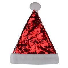 Every part of your holiday could use a little sparkle. This Santa hat is just what you need to complete your glamorous holiday decor. Red sequins flip to shiny silver with a sweep of your fingers along with a white faux fur cuff. Give your holiday the perfect amount of glitz with this awesome hat! Product Features:Reversible Christmas hatRed reversible sequin flip to silver sequins with one swipeThere is a white faux fur cuff and pom-pomSize Medium-Fits mostRecommended for indoor use onlyDimensi Christmas Santa Hat, Holiday Hats, Champagne Flute Glasses, Christmas Tableware, Red And Silver, Stocking Tree, White Faux Fur, Costume Hats, Christmas Hat