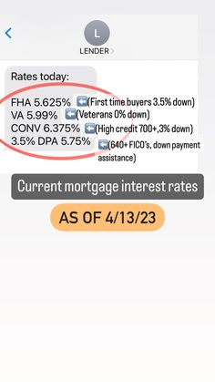 the text reads, current mortgage interest rate as of 4 / 13 / 2013 and is circled by an arrow