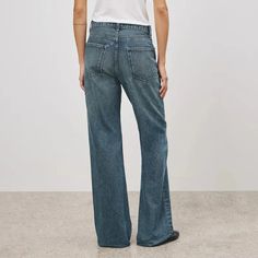 Non-stretch low-rise, relaxed leg jean. Similar to jeans popular in the '70s, Nili Lotan's 'Mitchell' pair is creatively faded for a worn-in look. They're cut from Japanese denim and have loose, slouchy legs that can be a stylishly exaggerated by wearing them low on the hips. Wear with a crisp shirting or relaxed tees. Made in USA Rigid Denim Washed Jeans, Full-length Rigid Denim Washed Jeans, Full Length Rigid Denim Washed Jeans, Washed Blue Flare Jeans With Five Pockets, Fall Faded Rigid Denim Flare Jeans, Mid-rise Washed Flare Jeans In Rigid Denim, Faded Full-length Rigid Denim Jeans, Faded Full Length Rigid Denim Jeans, Faded Full Length Washed Jeans