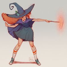 a drawing of a woman dressed as a witch