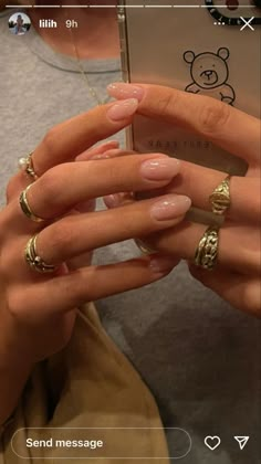 Soft Nails Colors, The Perfect French Nails, Neutral Nail Aesthetic, Neutral Girly Nails, Engagement Nails Elegant, Neutral Short Coffin Acrylic Nails, Almond Nails Put It In Neutral, Natural Oval Nails Designs, Bridal Nails Color