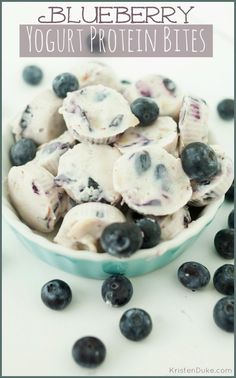 blueberry cheesecake muffins are in a bowl