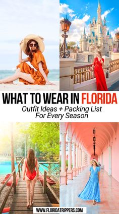 What to Wear In Florida: Outfit Ideas + Packing List For Every Season Packing For Florida, What To Wear In Florida, Florida Summer Outfits, Florida Outfit Ideas, What To Pack For Florida, Florida Fall Outfits, Pack For Florida, Florida Packing, Spring Break Florida