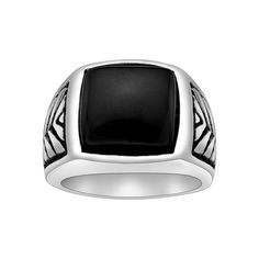 Add a cool new element to your look with this black ion-plated stainless steel black agate ring.Click on this JEWELRY & WATCHES GUIDE to learn about fit, styles, materials and more!Add a cool new element to your look with this black ion-plated stainless steel black agate ring.Click on this JEWELRY & WATCHES GUIDE to learn about fit, styles, materials and more! Size 10 Metal: stainless steel Plating: black ion-plated Packaging: boxed Width: 15 mm Finish: polished Additional details: black agate P Black Stainless Steel Rings For Gift, Modern Black Jewelry With Black Enamel, Modern Black Jewelry With Polished Finish, Modern Black Jewelry, Black Stainless Steel Ring Jewelry, Elegant Black Stainless Steel Rings, Modern Black Adjustable Rings, Modern Adjustable Black Jewelry, Black Stainless Steel Ring With Polished Finish