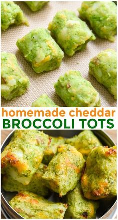 homemade cheddar broccoli tots in a pan