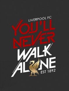 liverpool you'll never walk alone t - shirt in black with red and white lettering