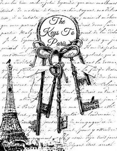 the keys to paris are attached to an eiffel tower, which is in french