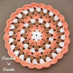 Granny Doily Crochet pattern by Heather crochetncreate Crochet Granny Squares Patterns, Motifs Granny Square, Granny Pattern, Granny Stitch, Free Crochet Doily Patterns, Crochet Coaster Pattern, Crochet Simple