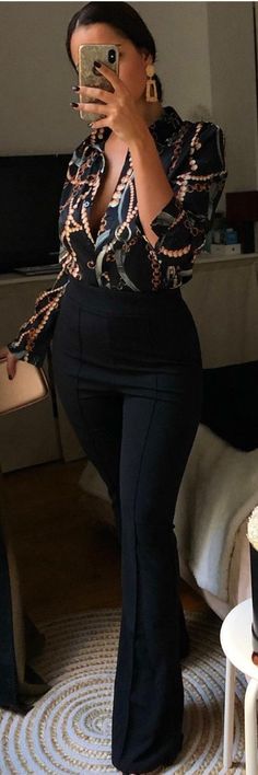 Outfit Pantalon, Popular Spring Outfits, Trendy Outfit Ideas, Work Flats, Outfits To Copy, Office Casual Outfit, Look Formal, Fall Outfit Ideas, Jumpsuit Outfit