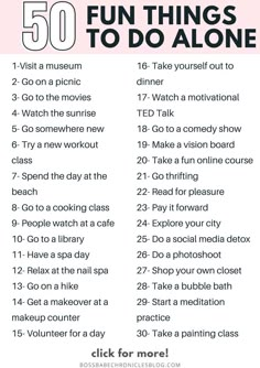 50 Ways To Spend Time Alone, How To Spend Time Alone, Things To Do Home Alone, Ways To Spend Time Alone, Fun Things To Do Alone, Spend Time Alone, Fancy Glasses, Annual Leave, Party 2023