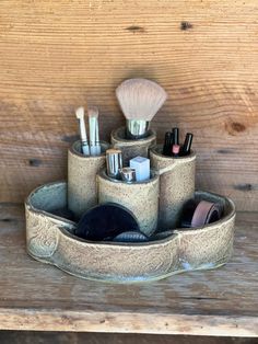 Versatile Handcrafted Ceramic Holder Elegant Makeup Brush and Multipurpose Organizer - Etsy Canada Ceramic Make Up Organizer, Ceramic Scrubby Holder, Pottery Paintbrush Holder, Aesthetic Makeup Brush Holder, Clay Toothbrush Holder Handmade, Ceramic Sunglasses Holder, Ceramic Lipstick Holder, Pottery Makeup Brush Holder, Ceramic Tool Holder