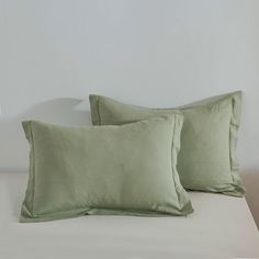 PRICES MAY VARY. PACKAGE - 20"x 26" Pillow Shams Pack of 2! Overlap Closure (NO PILLOW) MATERIAL - Made of 100% Premium Quality Belgian Flax Fabric with Pre Washed. Basic Style. Our linen products has been certified according to STANDARD 100 by OEKO-TEX. Linen has no lint or pilling tendency. The cozy texture of linen fabric, durability, and casual vibe will fit into your daily life. ADVANTAGE - Linen fabric is more breathable and durable than cotton, it won't fade and become even softer after e Sage Green Pillows Bed, Pillows Sage Green, Sage Pillow Case, Bedding Basics, Garden Bedding, Linen Pillow Covers, Linen Duvet Covers, Linen Pillow Cases, Belgian Linen