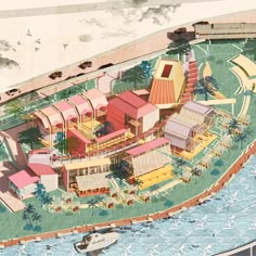 an artist's rendering of a water park