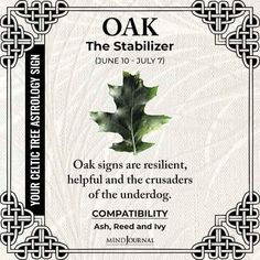 an oak leaf with the words oak on it