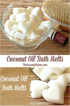 coconut oil bath melts in a glass bowl