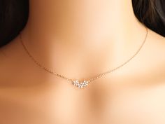 This flower necklace is a great finishing piece to any outfit whether it is casual or dressy. This dainty flower necklace also makes wonderful gift for your loved ones. This cluster necklace is a statement piece! It was carefully plated with 18K rose gold or Gold, and it will last longer than any other gold plated jewelry. ❤ All products are made with high-quality material to give them the best durability and stylish appeal. ❤ COLOUR Rose Gold / Gold ❤ MATERIAL:  18K Rose Gold or Gold Plated ove Dainty Flower Necklace, Flower Girl Necklace, Birthday Necklace, Girl Necklace, Minimal Necklace, Necklace Ideas, Necklace Flower, Cluster Necklace, Jewellery Ideas