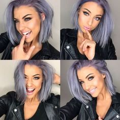 Grey Hair With Fashion Colors, Lala Kent Hair Hairstyles, Wild Color Hair Ideas, Hair Color Ideas For Hazel Eyes Colour, Short Straight Hair Prom Styles, Fun Colors For Grey Hair, Lilac Highlights Blonde Short Hair, Cool Hair Colors For Women, Hair Color Ideas For 30 Year Olds