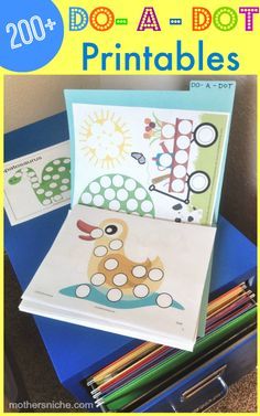 the printables are on top of some folders