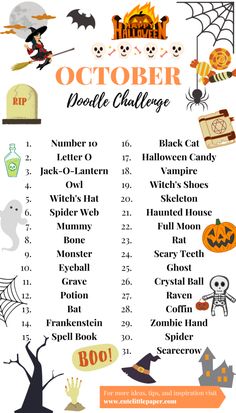 a printable halloween word challenge with pumpkins, bats and ghostes on it